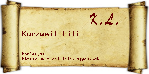 Kurzweil Lili névjegykártya